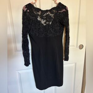 black lace sequin short dress